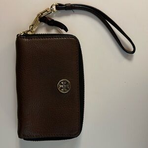 Tory Burch Brown Wristlet Wallet 6.5 x 4